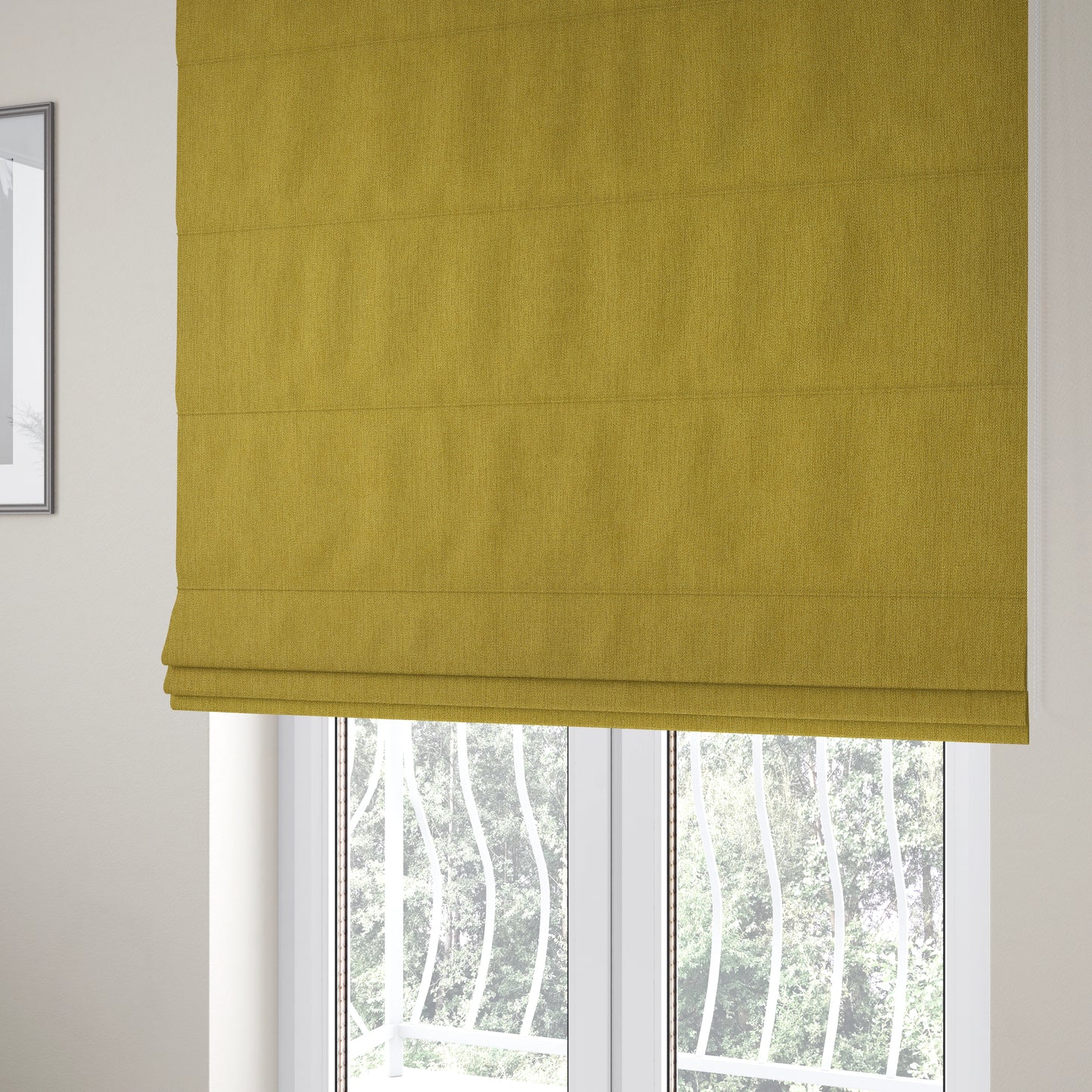 Rachel Soft Texture Chenille Upholstery Fabric Yellow Colour - Roman Blinds