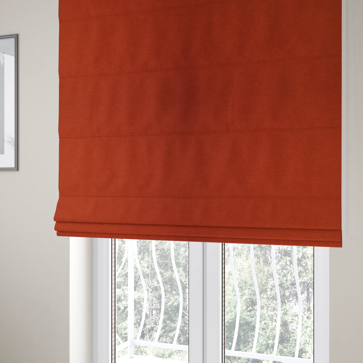 Rachel Soft Texture Chenille Upholstery Fabric Orange Colour - Roman Blinds