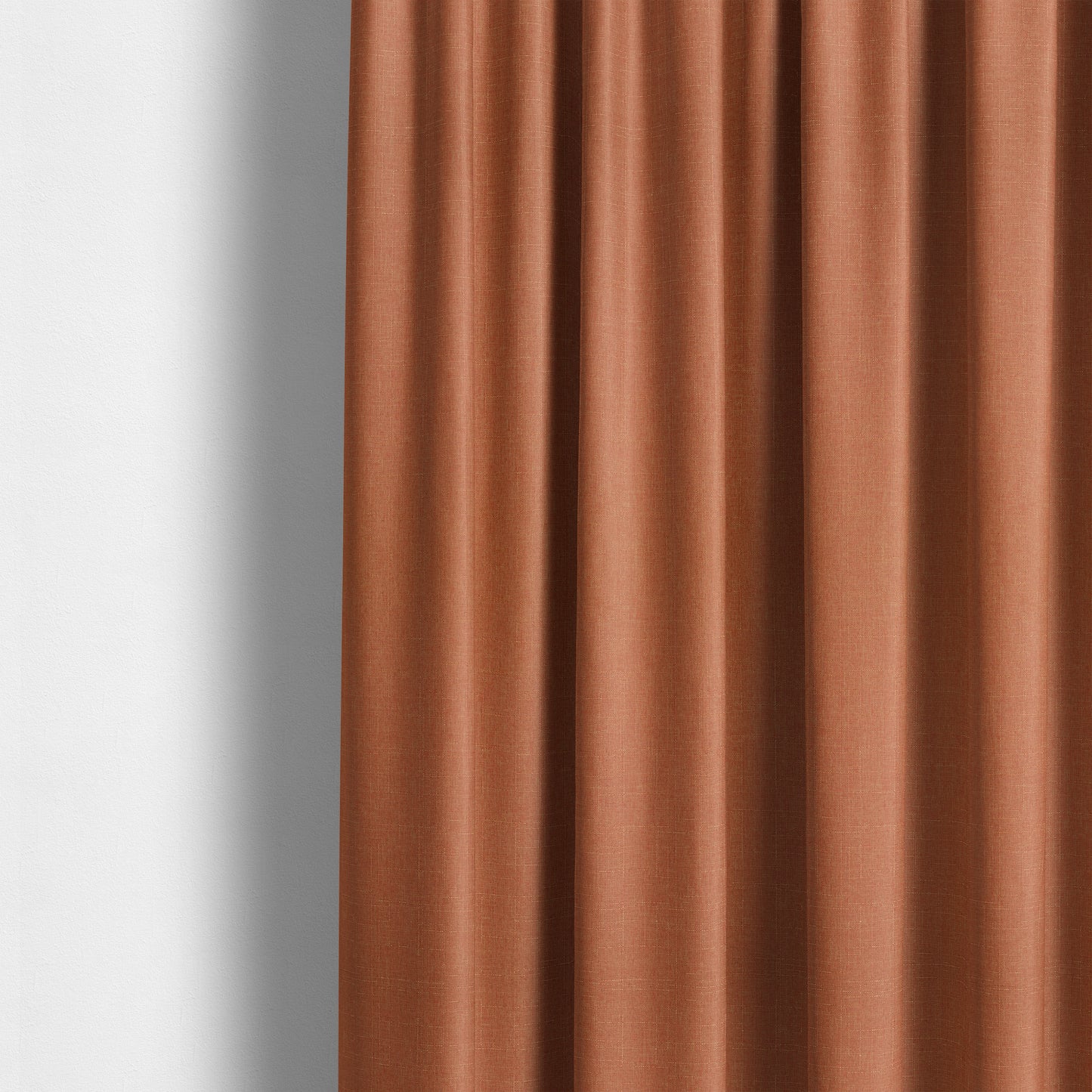 Regent Woven Look Plain Chenille Material Upholstery Fabric In Orange Colour - Made To Measure Curtains