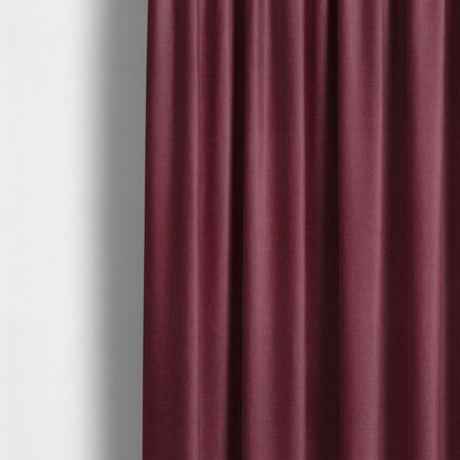 Regent Woven Look Plain Chenille Material Upholstery Fabric In Red Colour - Made To Measure Curtains