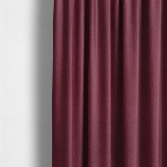 Regent Woven Look Plain Chenille Material Upholstery Fabric In Red Colour - Made To Measure Curtains