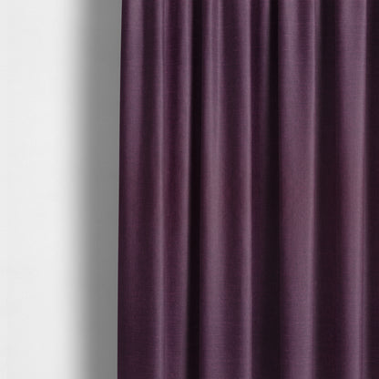 Regent Woven Look Plain Chenille Material Upholstery Fabric In Purple Colour - Made To Measure Curtains