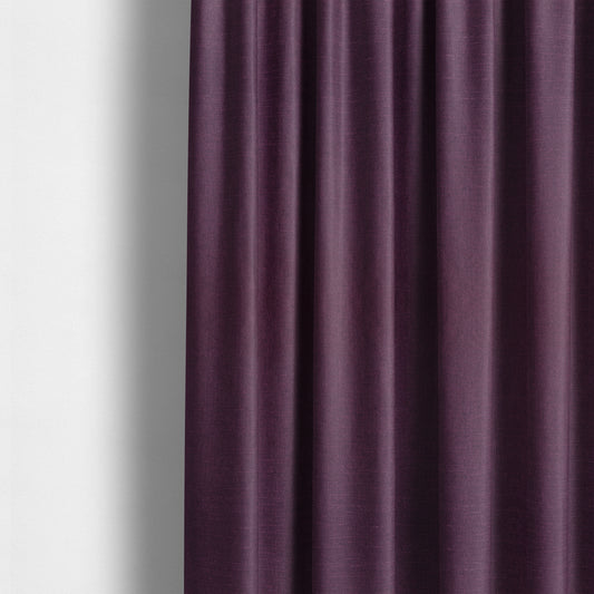 Regent Woven Look Plain Chenille Material Upholstery Fabric In Purple Colour - Made To Measure Curtains