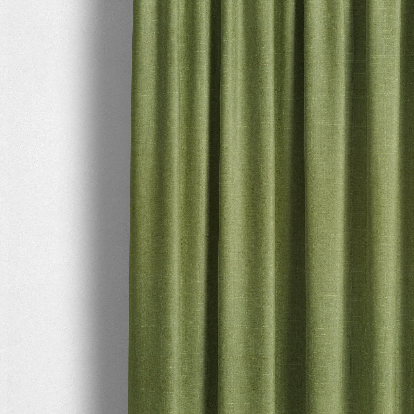 Regent Woven Look Plain Chenille Material Upholstery Fabric In Green Colour - Made To Measure Curtains