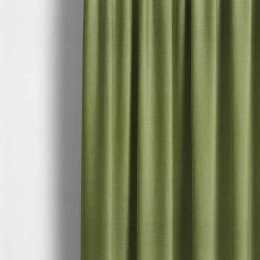 Regent Woven Look Plain Chenille Material Upholstery Fabric In Green Colour - Made To Measure Curtains