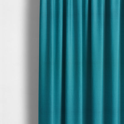 Regent Woven Look Plain Chenille Material Upholstery Fabric In Blue Colour - Made To Measure Curtains