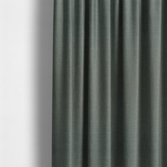 Regent Woven Look Plain Chenille Material Upholstery Fabric In Grey Silver Colour - Made To Measure Curtains