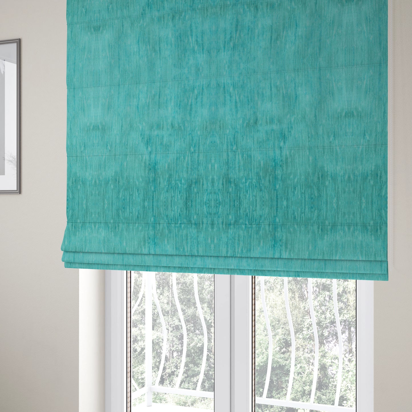 Rio Soft Textured Velvet Upholstery Fabrics In Light Blue Colour - Roman Blinds