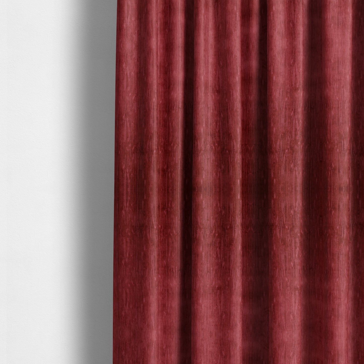 Rio Soft Textured Velvet Upholstery Fabrics In Red Colour - Made To Measure Curtains