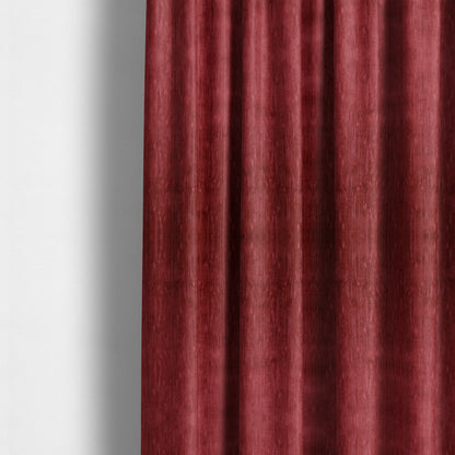 Rio Soft Textured Velvet Upholstery Fabrics In Red Colour - Made To Measure Curtains