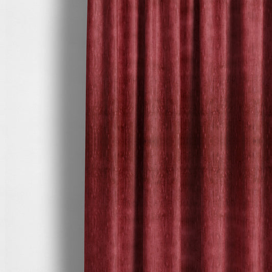 Rio Soft Textured Velvet Upholstery Fabrics In Red Colour - Made To Measure Curtains