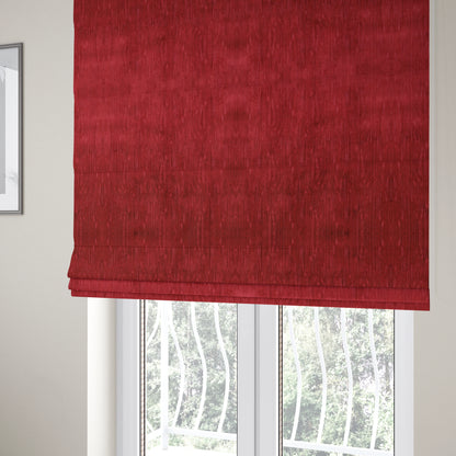 Rio Soft Textured Velvet Upholstery Fabrics In Red Colour - Roman Blinds