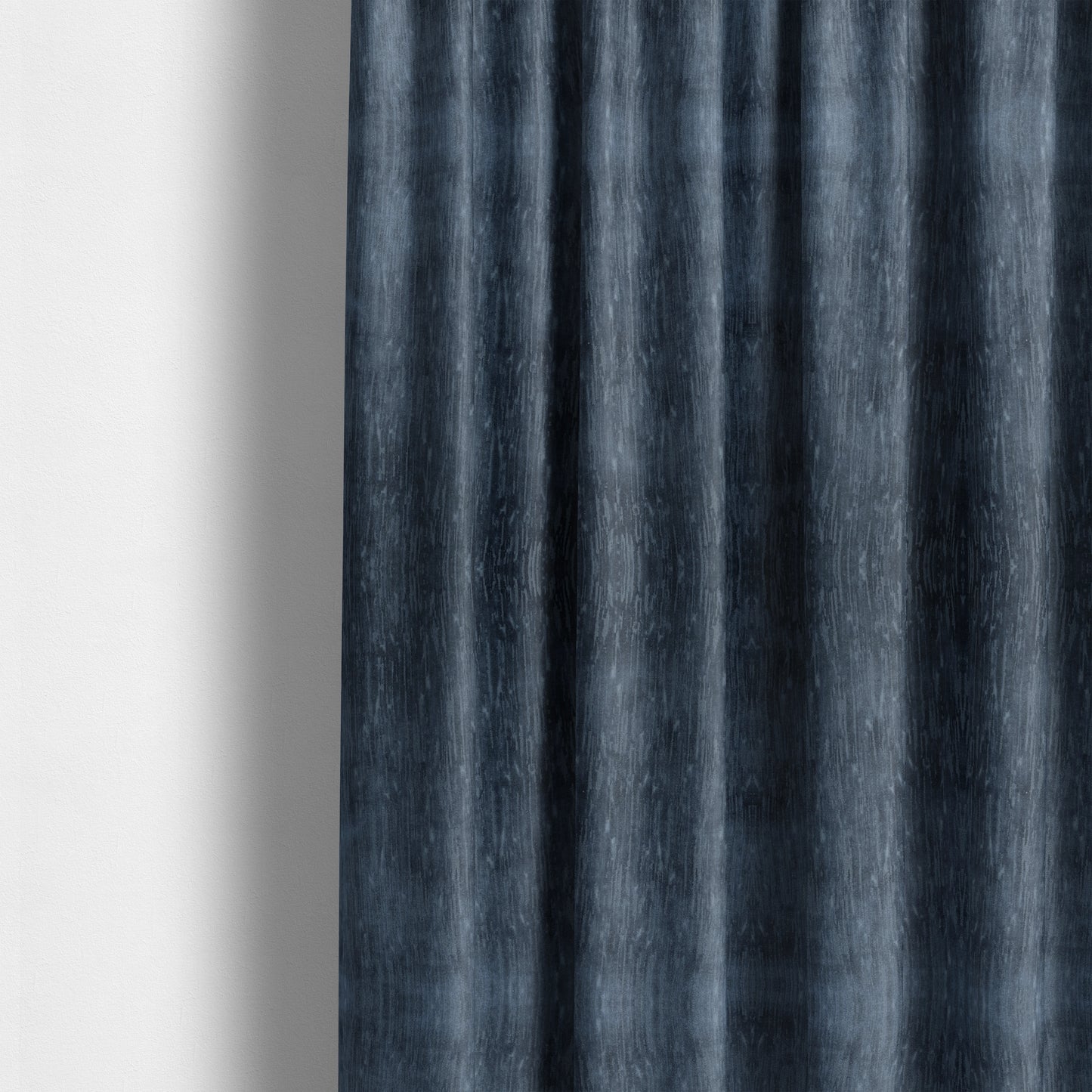 Rio Soft Textured Velvet Upholstery Fabrics In Denim Blue Colour - Made To Measure Curtains