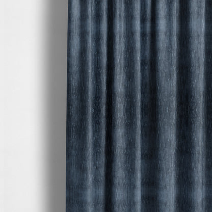 Rio Soft Textured Velvet Upholstery Fabrics In Denim Blue Colour - Made To Measure Curtains