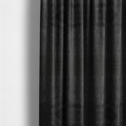 Rio Soft Textured Velvet Upholstery Fabrics In Black Colour - Made To Measure Curtains