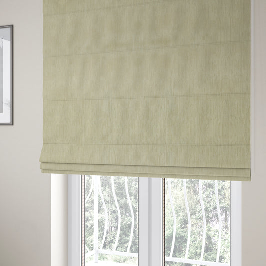 Rio Soft Textured Velvet Upholstery Fabrics In Cream Colour - Roman Blinds