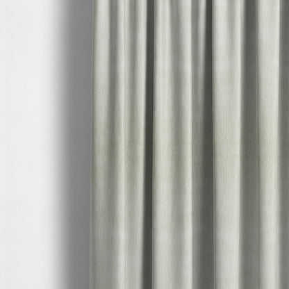 Rio Soft Textured Velvet Upholstery Fabrics In Light Silver Colour - Made To Measure Curtains