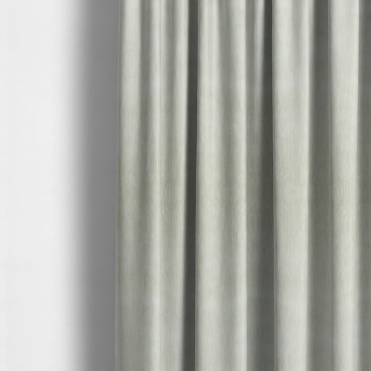 Rio Soft Textured Velvet Upholstery Fabrics In Light Silver Colour - Made To Measure Curtains