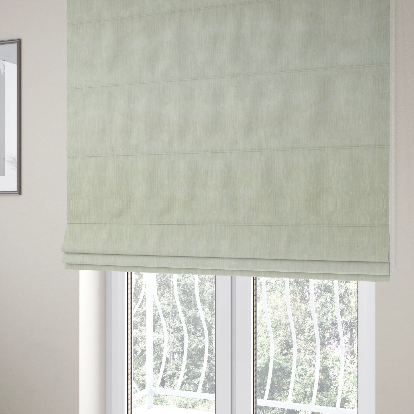 Rio Soft Textured Velvet Upholstery Fabrics In Light Silver Colour - Roman Blinds