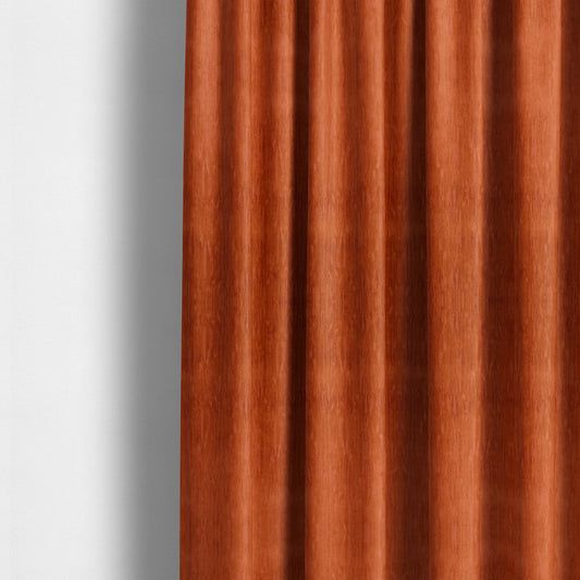 Rio Soft Textured Velvet Upholstery Fabrics In Orange Colour - Made To Measure Curtains