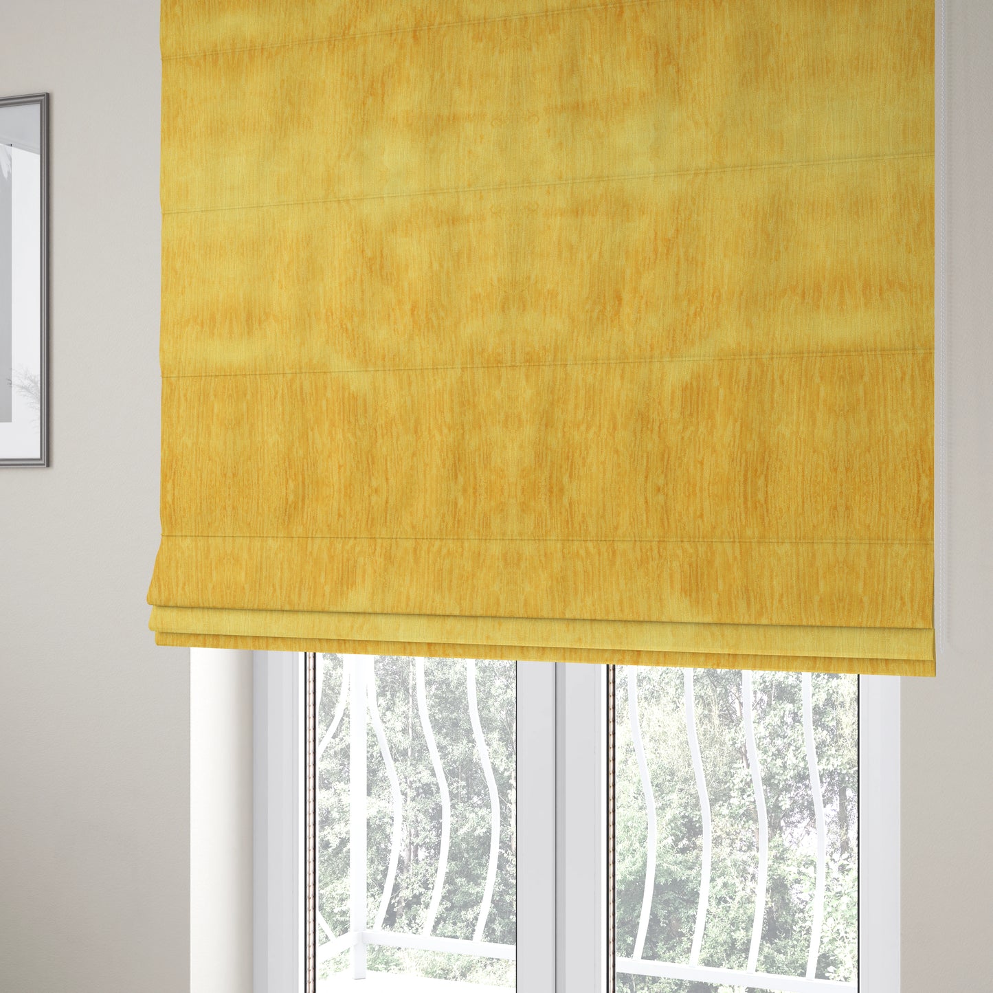 Rio Soft Textured Velvet Upholstery Fabrics In Gold Colour - Roman Blinds