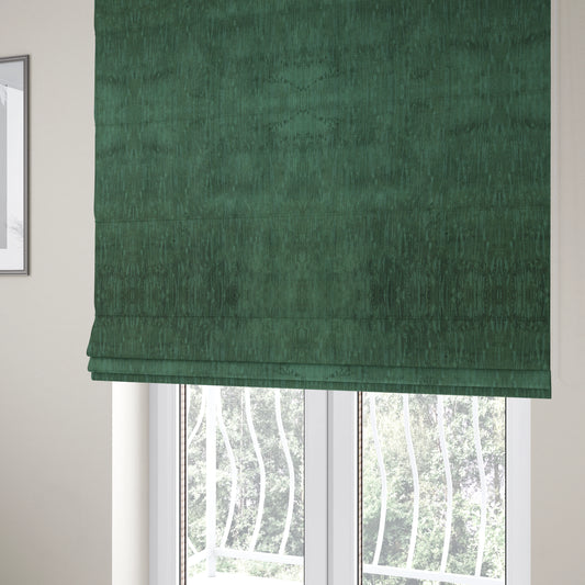 Rio Soft Textured Velvet Upholstery Fabrics In Dark Green Colour - Roman Blinds