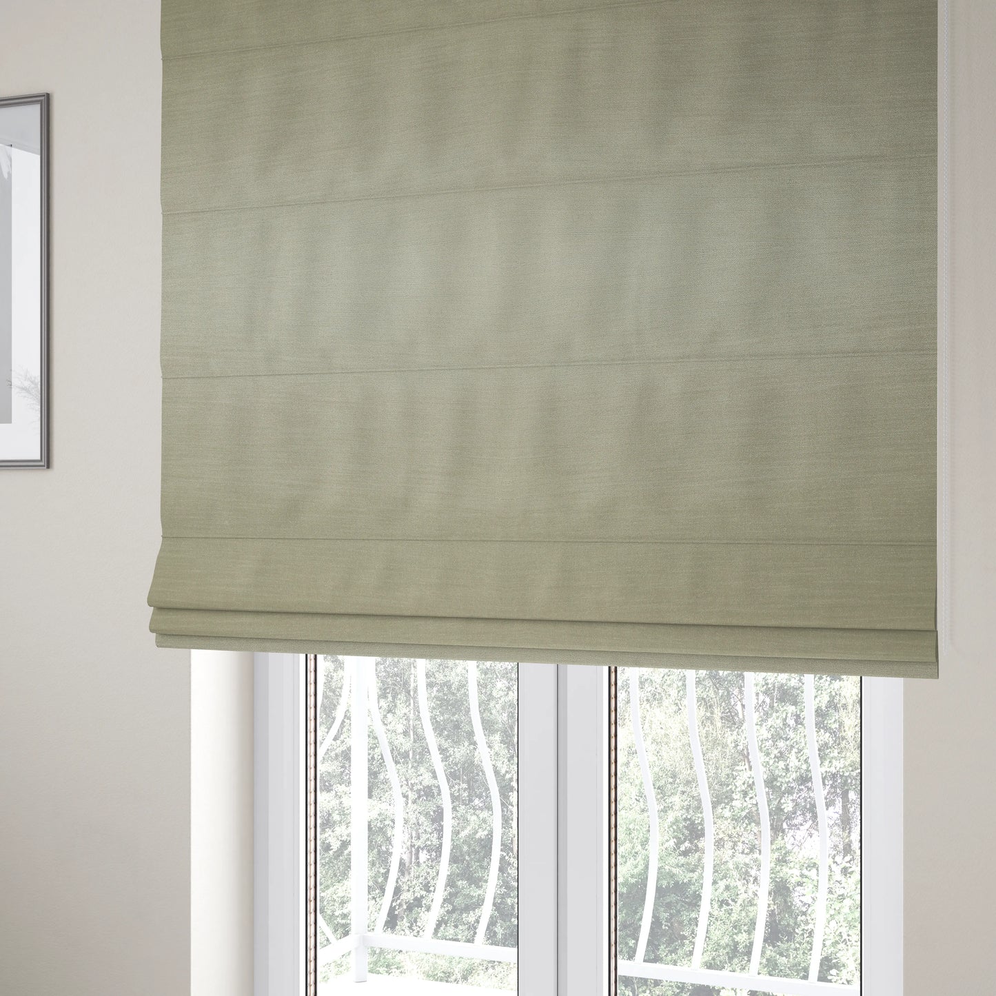 Rome Designer Silk Shine Velvet Effect Chenille Plain Furnishing Fabric In Silver Colour - Roman Blinds