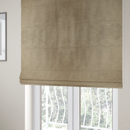 Rome Designer Silk Shine Velvet Effect Chenille Plain Furnishing Fabric In Bronze Colour - Roman Blinds