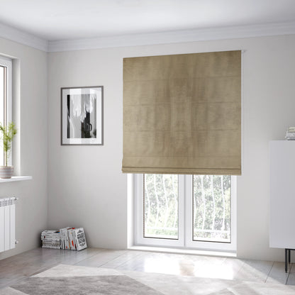 Rome Designer Silk Shine Velvet Effect Chenille Plain Furnishing Fabric In Bronze Colour - Roman Blinds