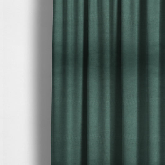 Rome Designer Silk Shine Velvet Effect Chenille Plain Furnishing Fabric In Blue Teal Colour - Made To Measure Curtains