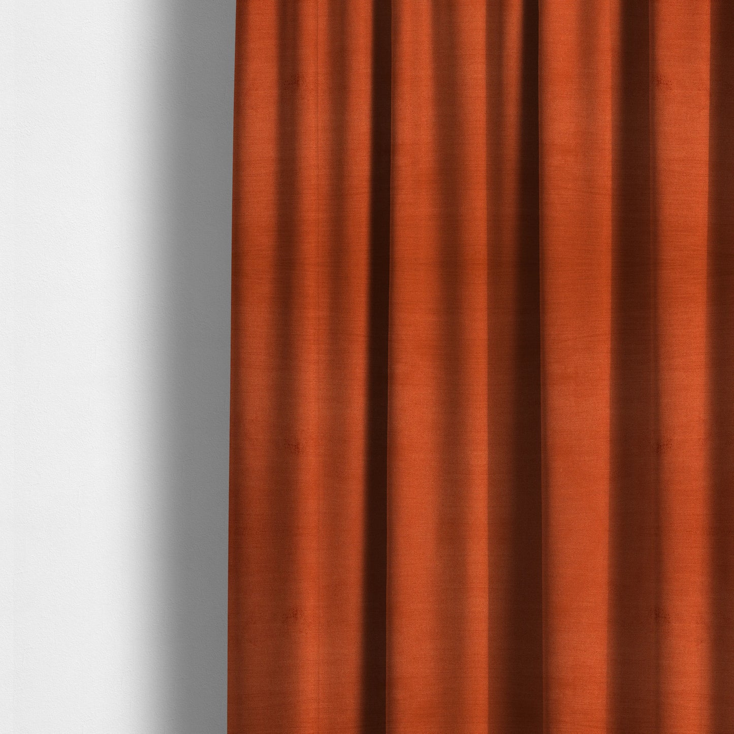 Rome Designer Silk Shine Velvet Effect Chenille Plain Furnishing Fabric In Orange Colour - Made To Measure Curtains