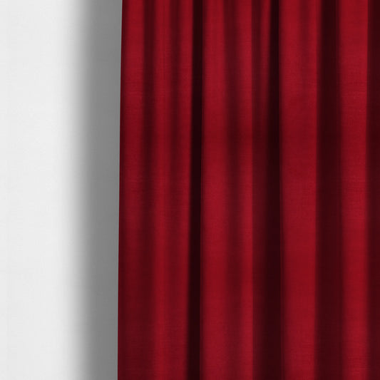 Rome Designer Silk Shine Velvet Effect Chenille Plain Furnishing Fabric In Red Colour - Made To Measure Curtains