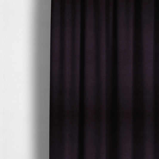 Rome Designer Silk Shine Velvet Effect Chenille Plain Furnishing Fabric In Purple Colour - Made To Measure Curtains