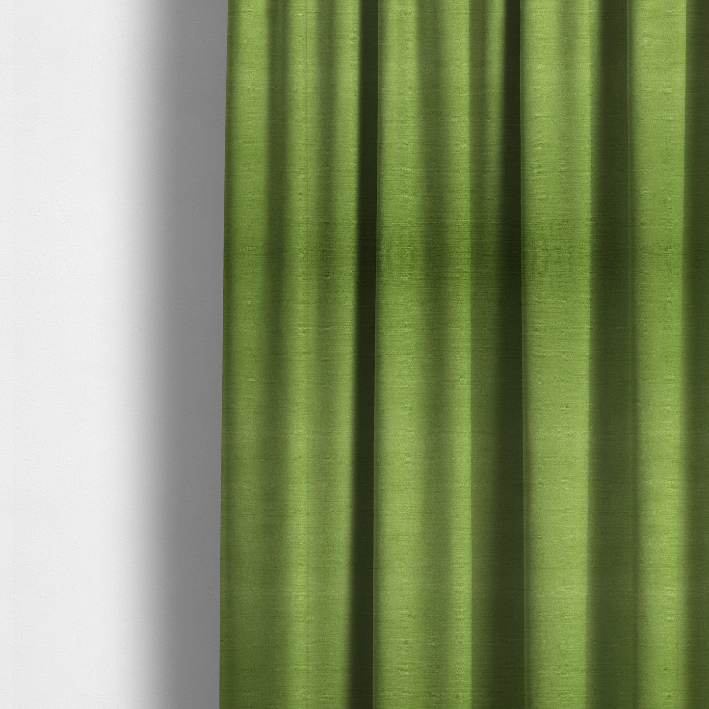 Rome Designer Silk Shine Velvet Effect Chenille Plain Furnishing Fabric In Green Colour - Made To Measure Curtains