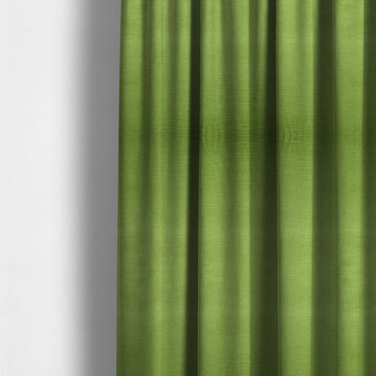 Rome Designer Silk Shine Velvet Effect Chenille Plain Furnishing Fabric In Green Colour - Made To Measure Curtains