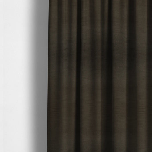 Rome Designer Silk Shine Velvet Effect Chenille Plain Furnishing Fabric In Grey Charcoal Colour - Made To Measure Curtains