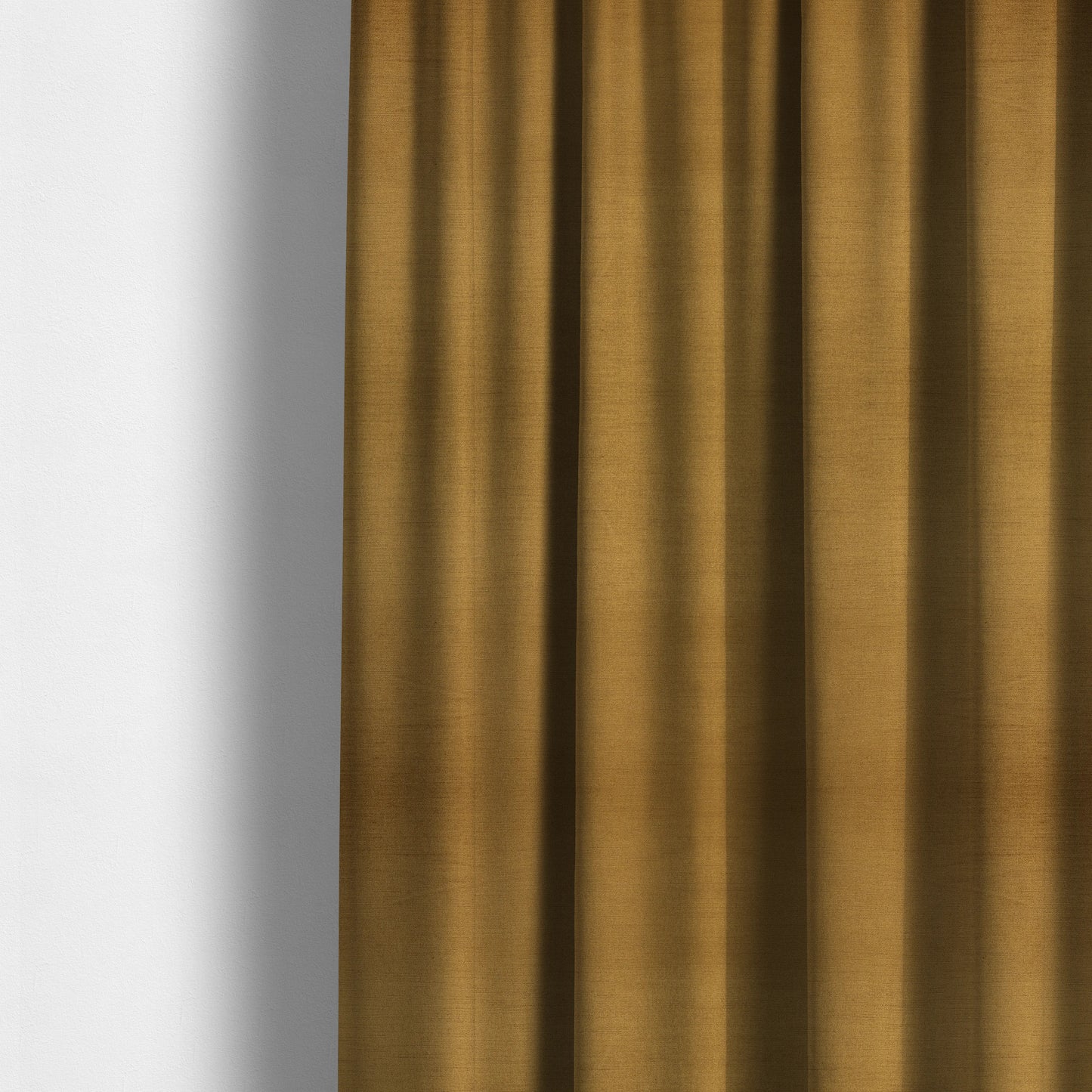 Rome Designer Silk Shine Velvet Effect Chenille Plain Furnishing Fabric In Gold Colour - Made To Measure Curtains