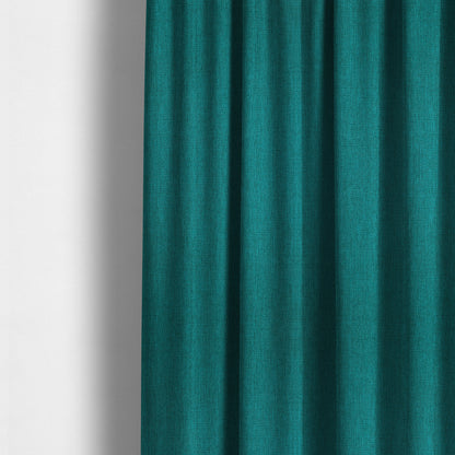 Romeo Modern Furnishing Soft Textured Plain Jacquard Basket Weave Fabric In Aqua Teal Colour - Made To Measure Curtains