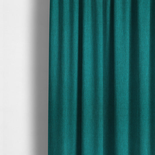 Romeo Modern Furnishing Soft Textured Plain Jacquard Basket Weave Fabric In Aqua Teal Colour - Made To Measure Curtains