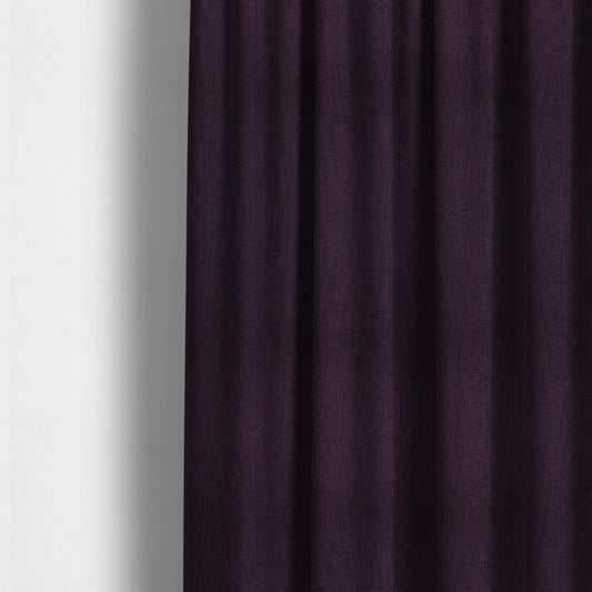 Romeo Modern Furnishing Soft Textured Plain Jacquard Basket Weave Fabric In Purple Colour - Made To Measure Curtains