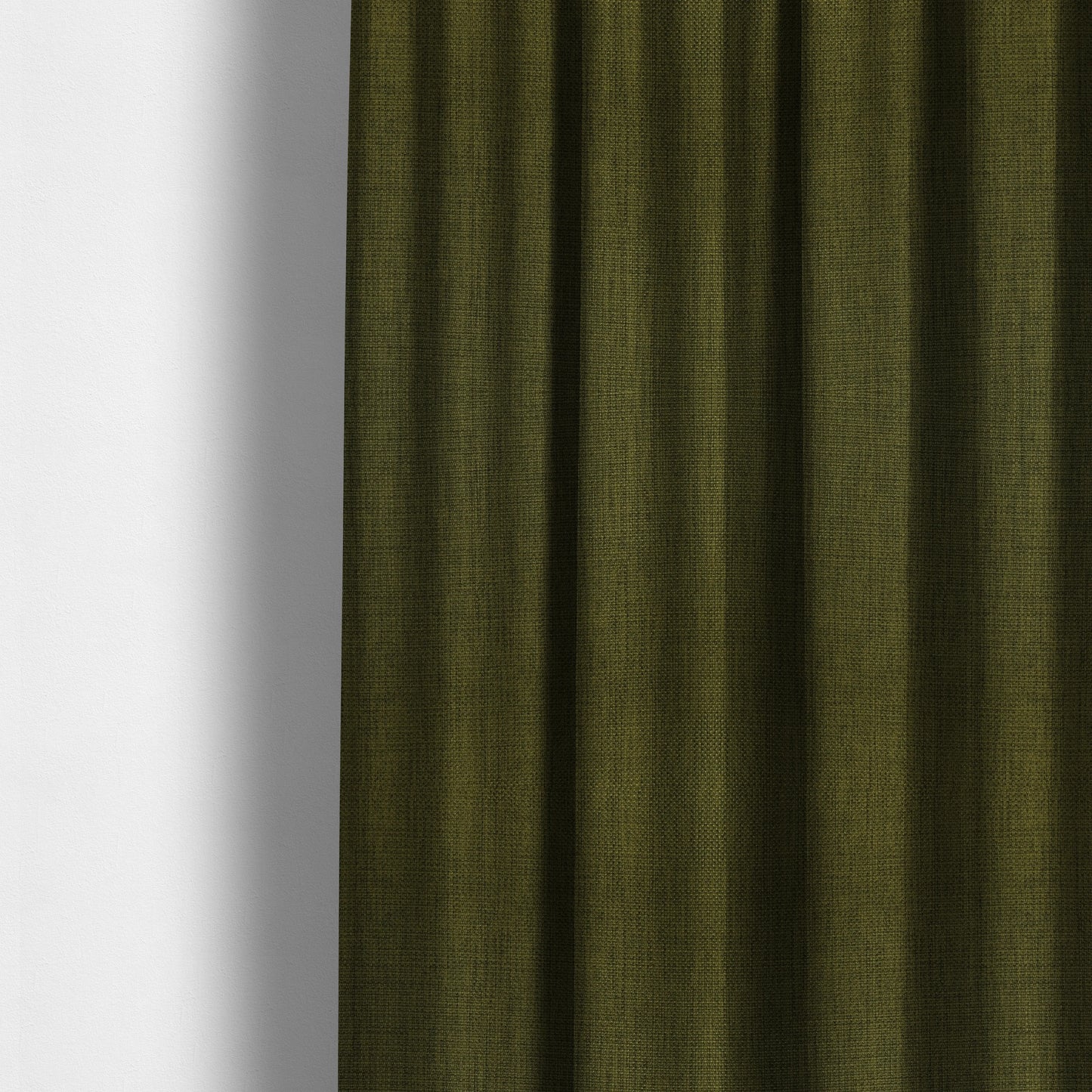 Romeo Modern Furnishing Soft Textured Plain Jacquard Basket Weave Fabric In Kaki Green Colour - Made To Measure Curtains