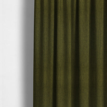 Romeo Modern Furnishing Soft Textured Plain Jacquard Basket Weave Fabric In Kaki Green Colour - Made To Measure Curtains