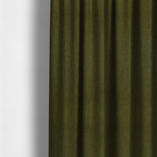 Romeo Modern Furnishing Soft Textured Plain Jacquard Basket Weave Fabric In Kaki Green Colour - Made To Measure Curtains