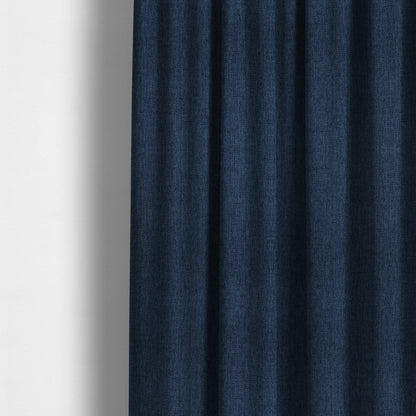 Romeo Modern Furnishing Soft Textured Plain Jacquard Basket Weave Fabric In Blue Colour - Made To Measure Curtains