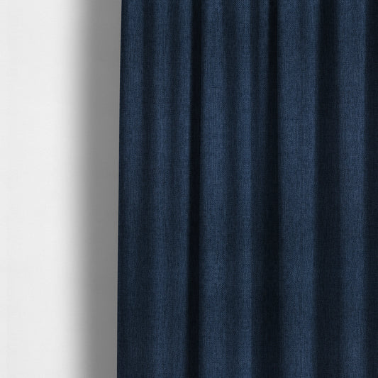 Romeo Modern Furnishing Soft Textured Plain Jacquard Basket Weave Fabric In Blue Colour - Made To Measure Curtains