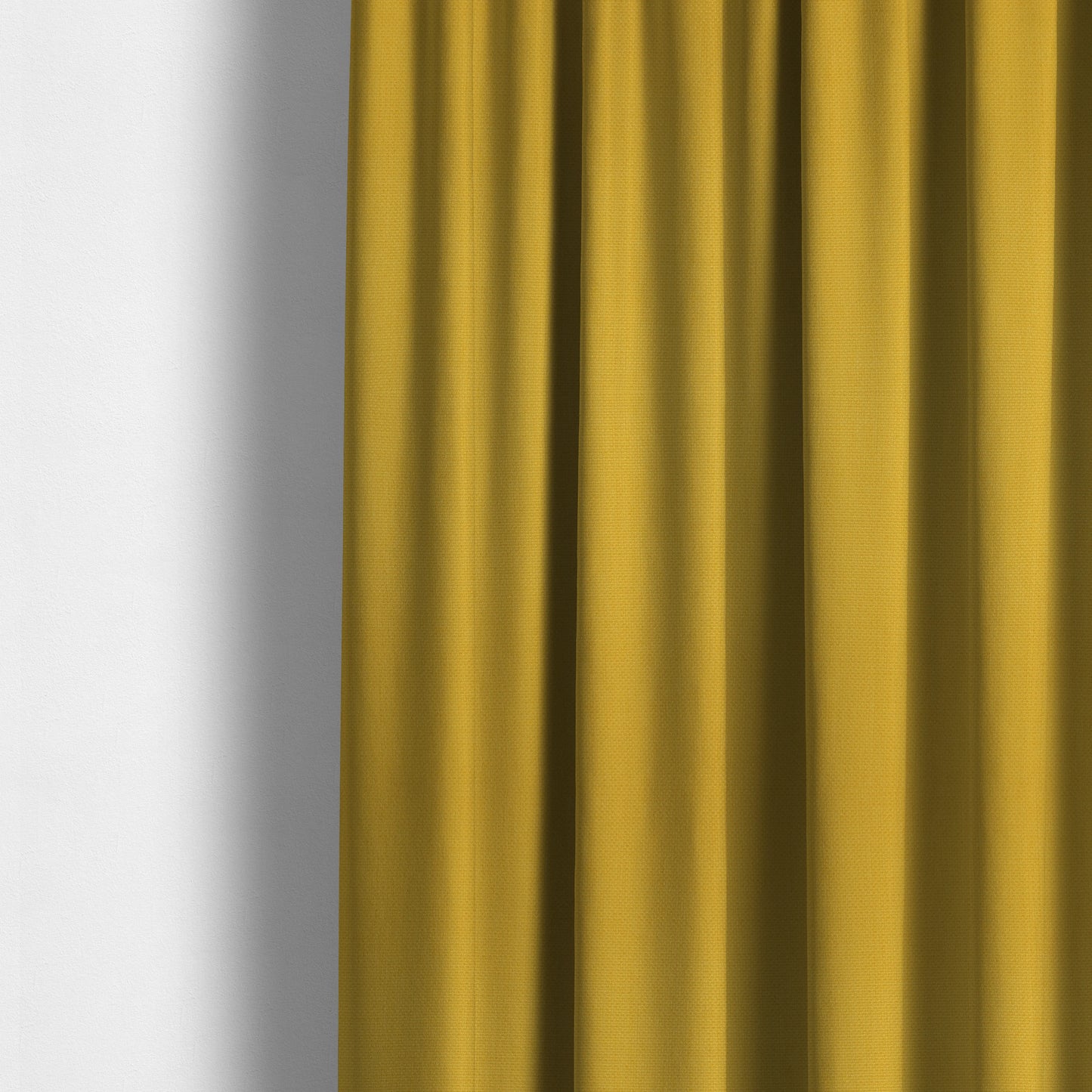 Romeo Modern Furnishing Soft Textured Plain Jacquard Basket Weave Fabric In Yellow Mango Colour - Made To Measure Curtains