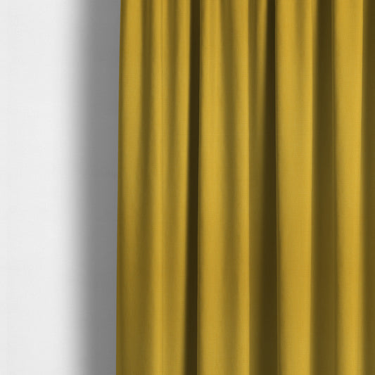 Romeo Modern Furnishing Soft Textured Plain Jacquard Basket Weave Fabric In Yellow Mango Colour - Made To Measure Curtains