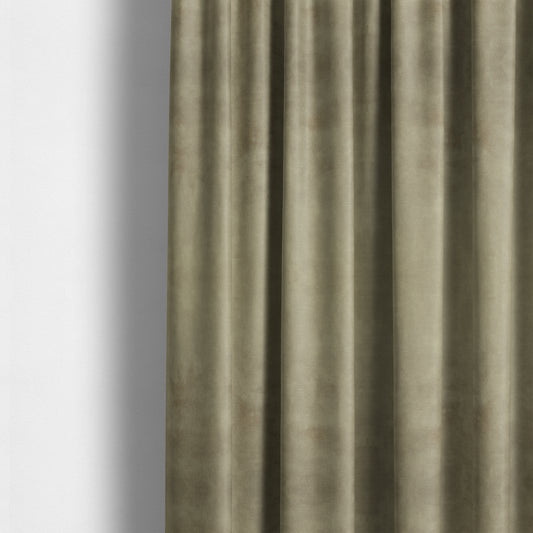 Saluzzo Beige Colour Velvet Smooth Ribbed Velveteen Textured Upholstery Fabric - Made To Measure Curtains