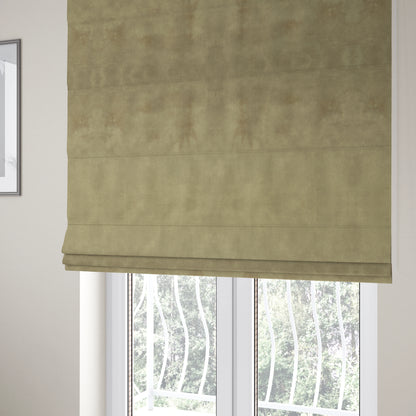 Saluzzo Beige Colour Velvet Smooth Ribbed Velveteen Textured Upholstery Fabric - Roman Blinds