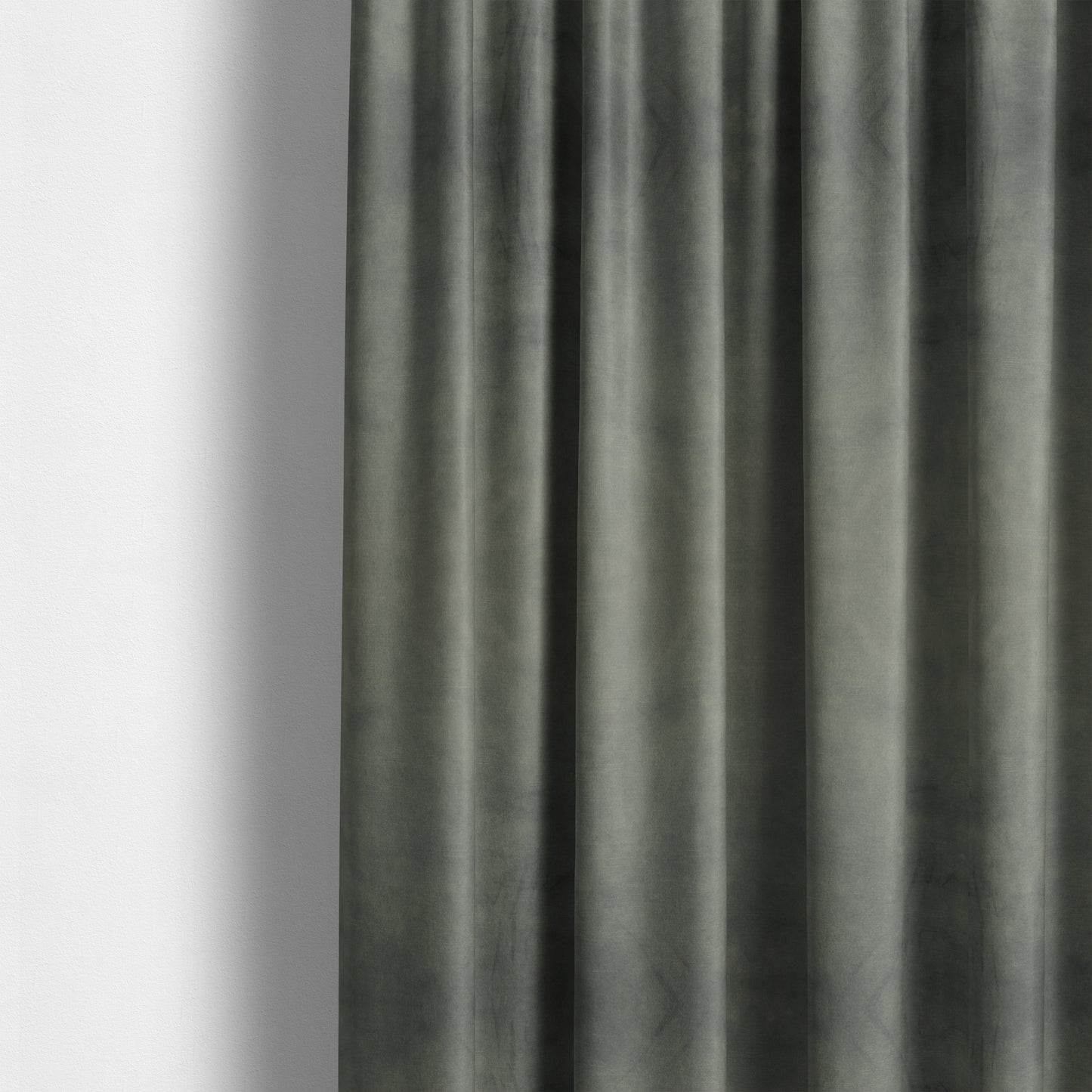 Saluzzo Silver Grey Colour Velvet Smooth Ribbed Velveteen Textured Upholstery Fabric - Made To Measure Curtains